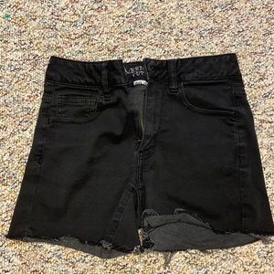 black jean shorts